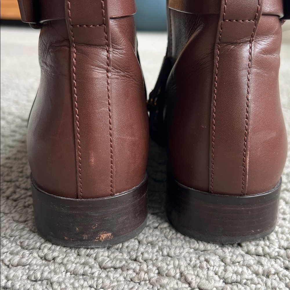 Tory Burch Everly Brown Leather Riding Boots - Picture 10 of 11